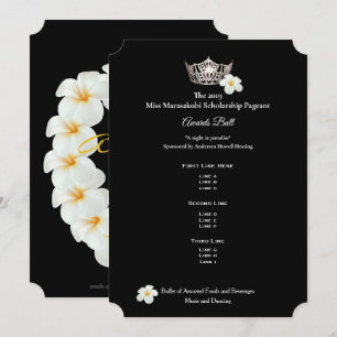 Miss America Silver Crwn Plumeria Awards Boll Prgm Inbjudningar