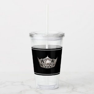 Miss America Silver Krona Acrylic Tumbler Take Away Mugg