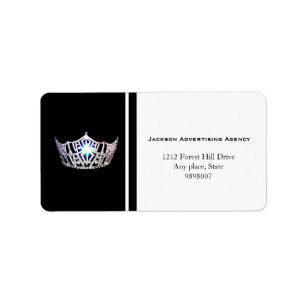 Miss America Silver Krona Adressetiketter