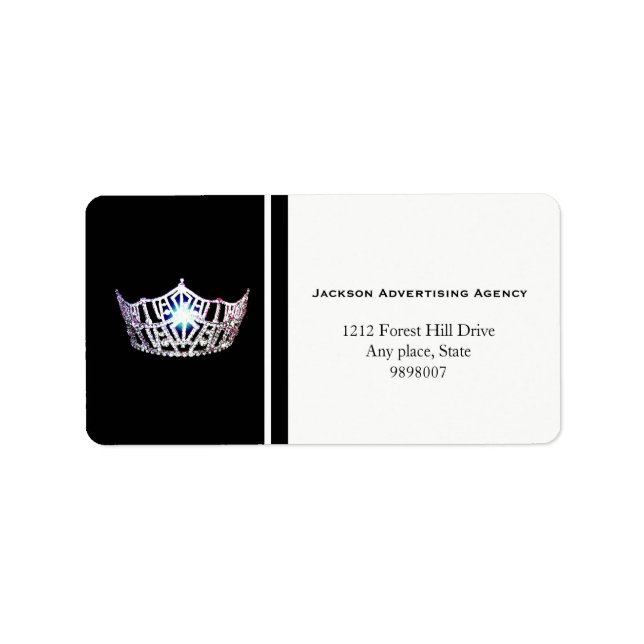 Miss America Silver Krona Adressetiketter (Framsidan)