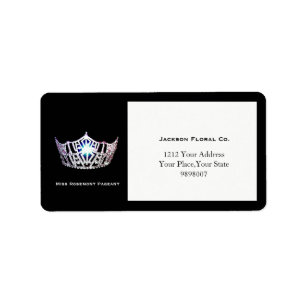 Miss America Silver Krona Adressetiketter