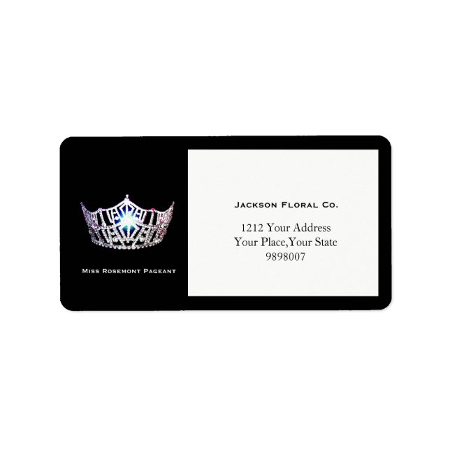 Miss America Silver Krona Adressetiketter (Framsidan)