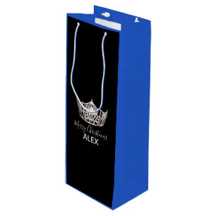 Miss America Silver Krona Blue Gift Bag-jul