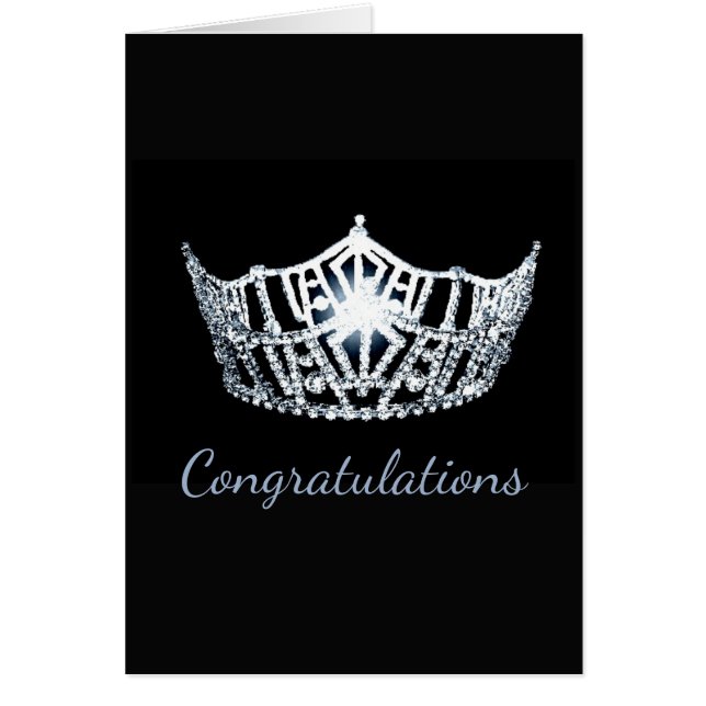 Miss America Silver Krona Greeting Card-well Klart OBS Kort (Framsidan)