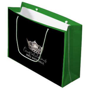 Miss America Silver Krona Grönt Gift Bag-Large