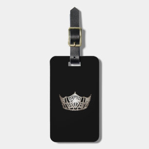 Miss America Silver Krona Luggage Tag-Lodrät Bagagebricka