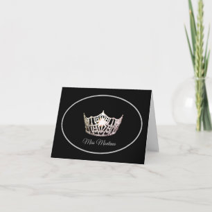Miss America Silver Krona Note Card-Black Tack Kort
