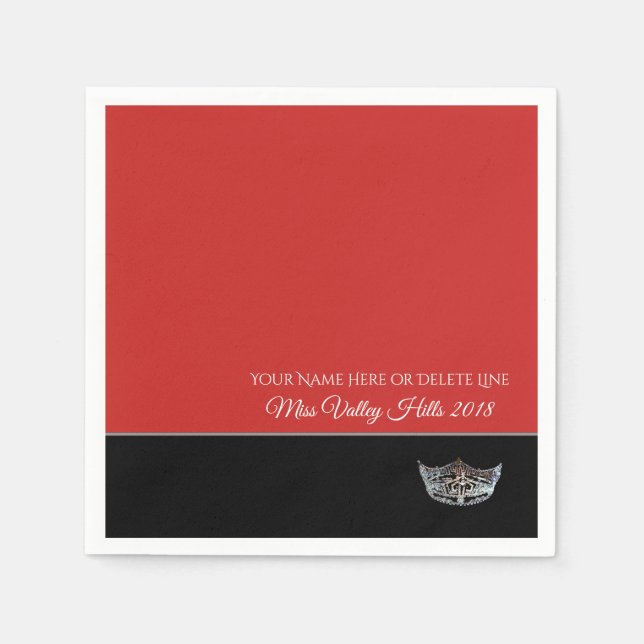 Miss America Silver Krona Pappra Napkins Pappersservett (Framsidan)