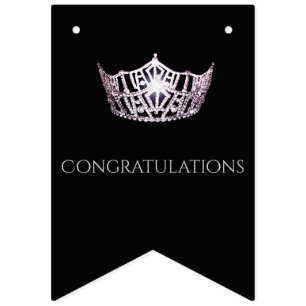 Miss America Silver Krona Party Bunting Banner Vimplar