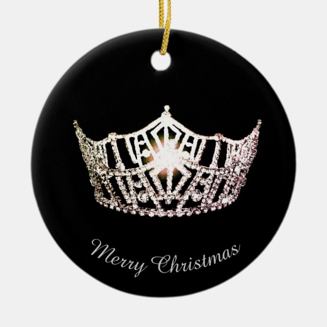 Miss America Silver Krona Round Ornament (Framsidan)