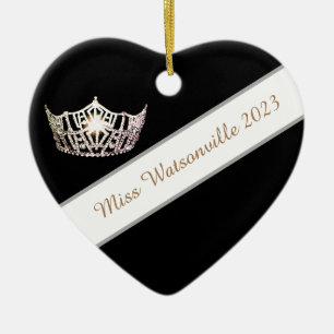 Miss America Silver Krona & Sash Ornament