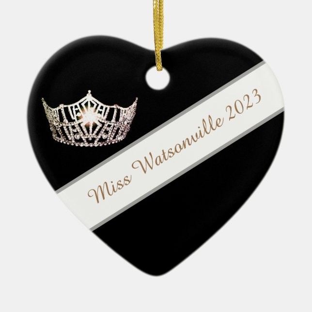 Miss America Silver Krona & Sash Ornament (Framsidan)