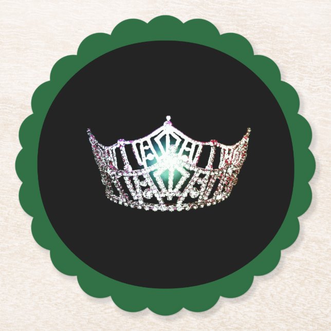 Miss America Silver Krona Sclpd Papper Underlägg (Framsida)
