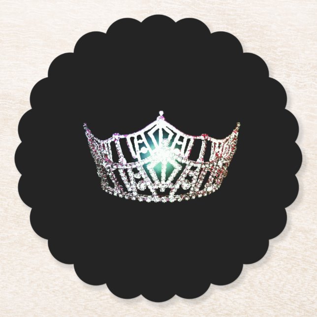 Miss America Silver Krona Sclpd Papper Underlägg (Framsida)