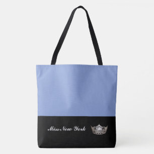 Miss America Silver Krona Tote Bag Large Blue Tygkasse