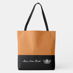 Miss America Silver Krona Tote Bag-Large Orange Tygkasse