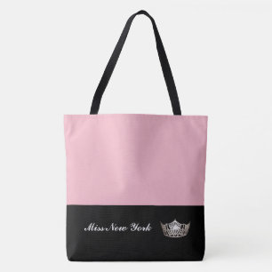Miss America Silver Krona Tote Bag-Large Rosa Tygkasse