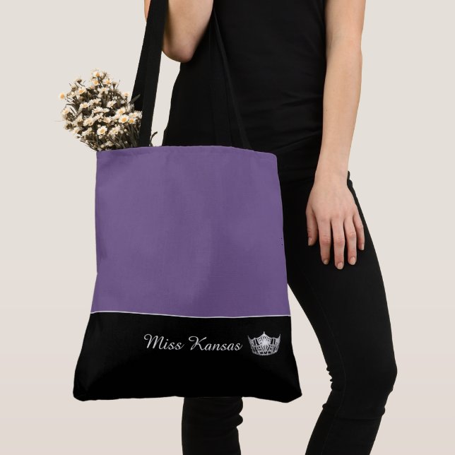 Miss America Silver Krona Tote Bag Large Tygkasse (Närbild)