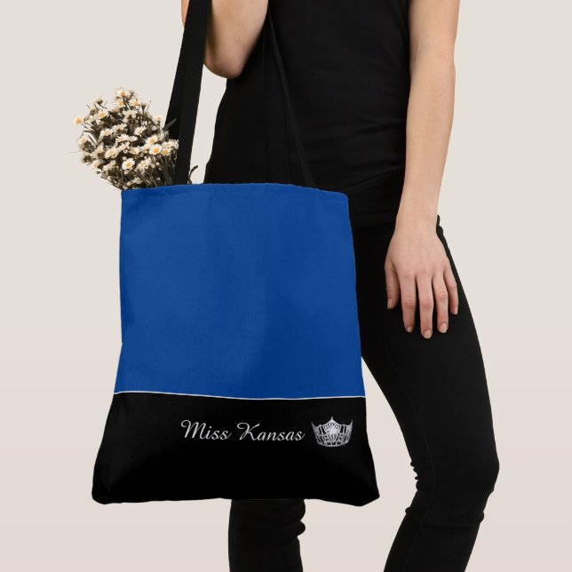 Miss America Silver Krona Tote Bag Large Tygkasse (Närbild)