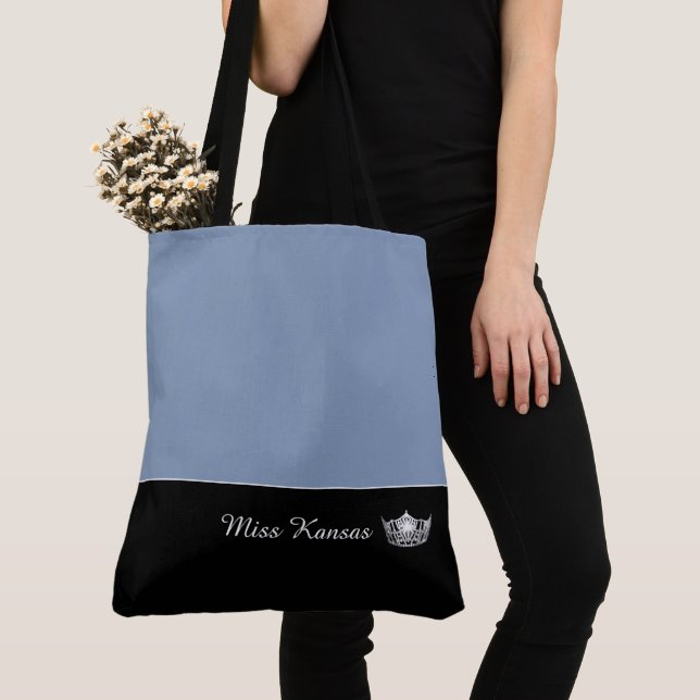 Miss America Silver Krona Tote Bag Large Tygkasse (Närbild)