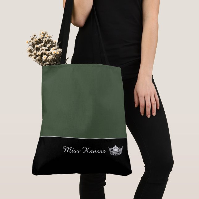 Miss America Silver Krona Tote Bag Large Tygkasse (Närbild)