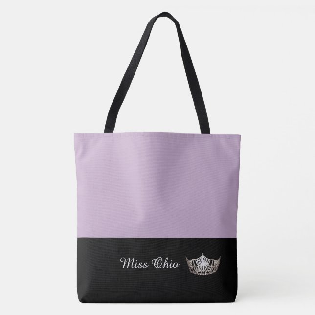 Miss America Silver Krona Tote Bag LRGE Lilac Tygkasse (Framsida)