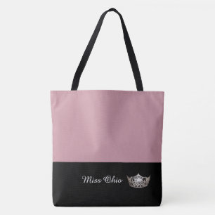 Miss America Silver Krona Tote Bag LRGE Mauve Tygkasse