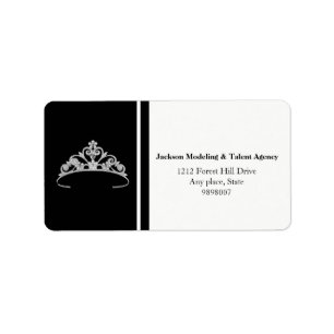 Miss America Silver Tiara Krona Adressetiketter