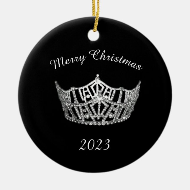 Miss America stil Anpassningsbar Circle Ornament (Framsidan)