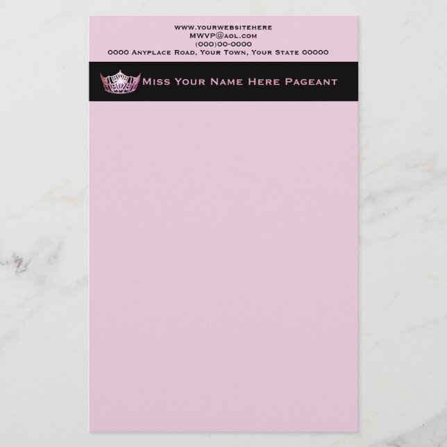 Miss America stil Anpassningsbar Letterhead Brevpapper (Framsida)