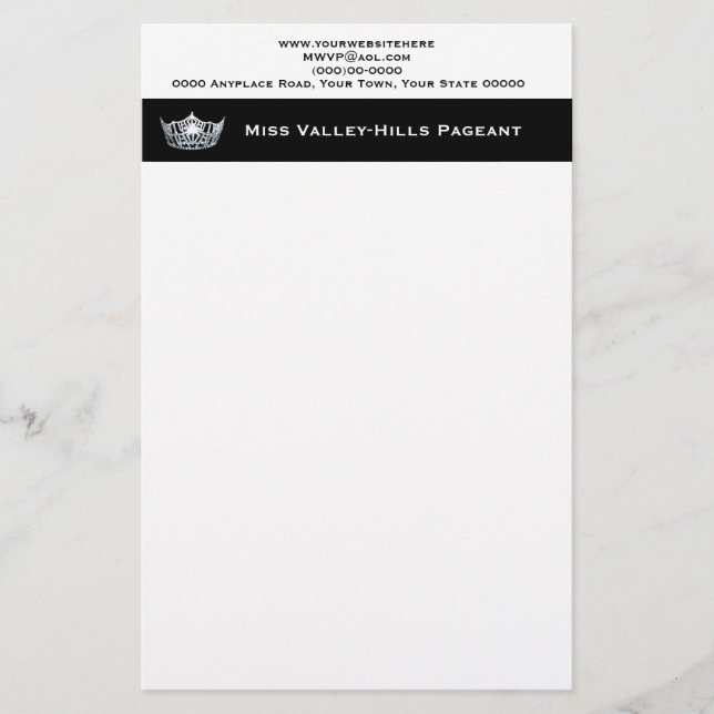 Miss America stil Anpassningsbar Letterhead Brevpapper (Framsida)