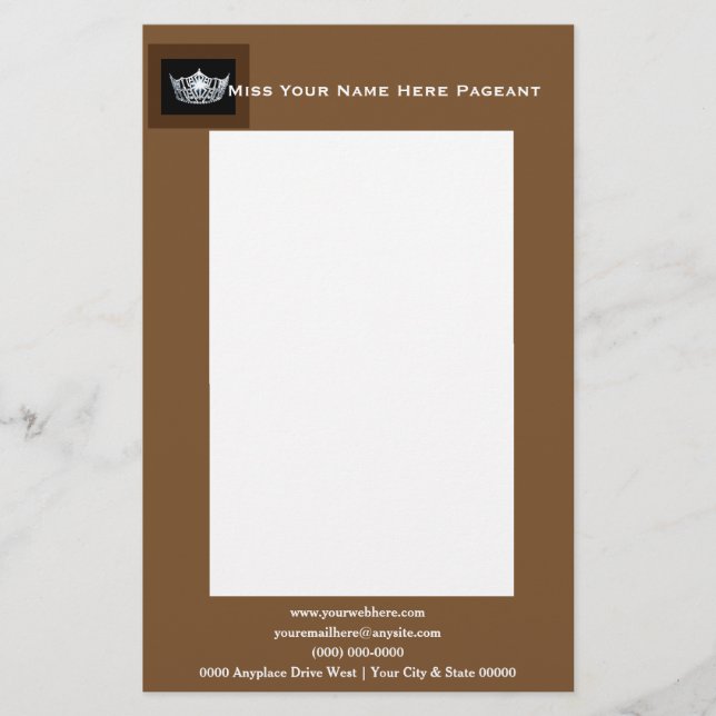 Miss America stil Bold Boxes Anpassningsbar Letter Brevpapper (Framsida)