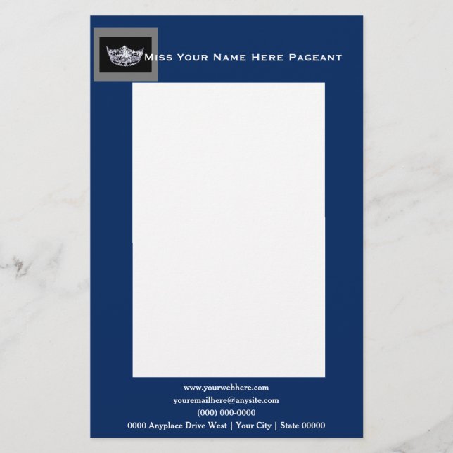 Miss America stil Bold Boxes Letterhead Brevpapper (Framsida)