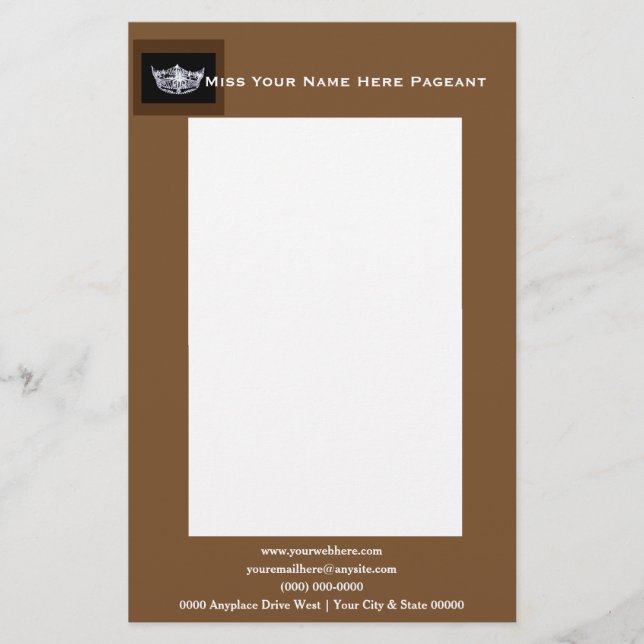 Miss America stil Bold Boxes Letterhead Brevpapper (Framsida)