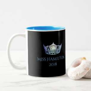 Miss America stil Custom Name Bby Blue Krona Mugg
