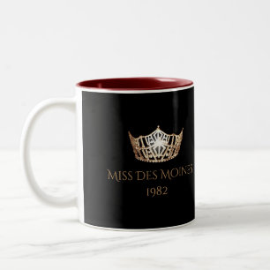 Miss America stil Custom Name Guld Krona Mugg