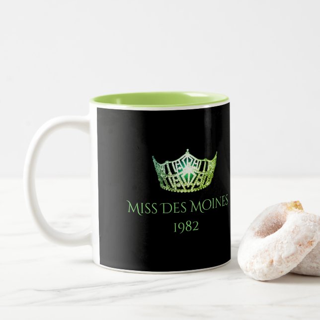 Miss America stil Custom Name Lime Krona Mugg (Med munk)