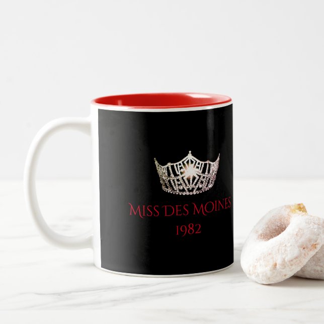 Miss America stil Custom Name Silver Krona Mugg (Med munk)