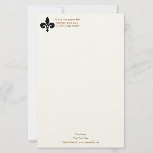 Miss America stil Fleur De Lis Stationery Lakan Brevpapper