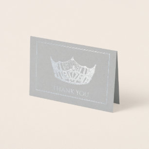 Miss America Stil Foil Krona Mini Card Folierat Kort