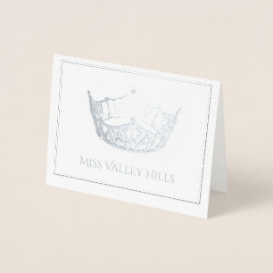 Miss America Stil Foil Krona Note Card Folierat Kort