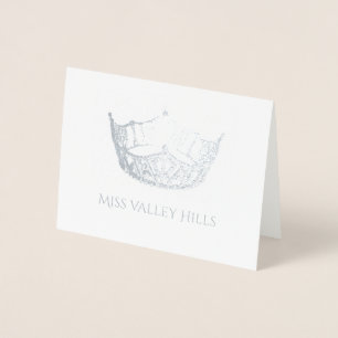 Miss America Stil Foil Krona Note Card Folierat Kort