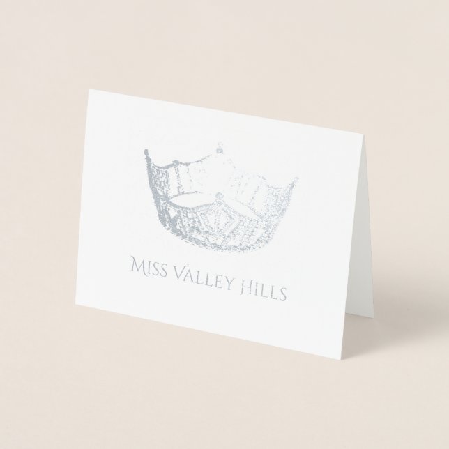 Miss America Stil Foil Krona Note Card Folierat Kort (Framsida)