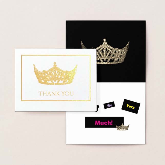 Miss America Stil Foil Krona-with Hälsning Folierat Kort (Display)