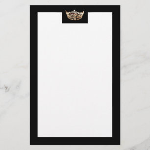 Miss America stil Guld & Black Krona Stationery Brevpapper