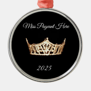 Miss America stil Guld Krona Julgransprydnad Metall