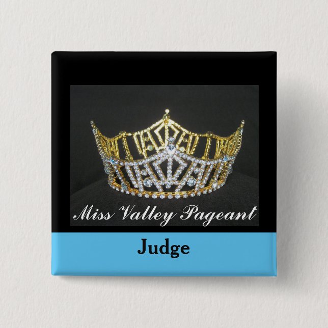 Miss America Stil Judges Anpassningsbar Button Pin Knapp (Framsida)