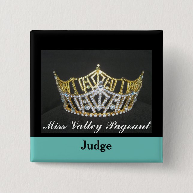 Miss America Stil Judges Anpassningsbar Button Pin Knapp (Framsida)