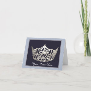 Miss America stil Krona Anpassningsbar Note Card Tack Kort