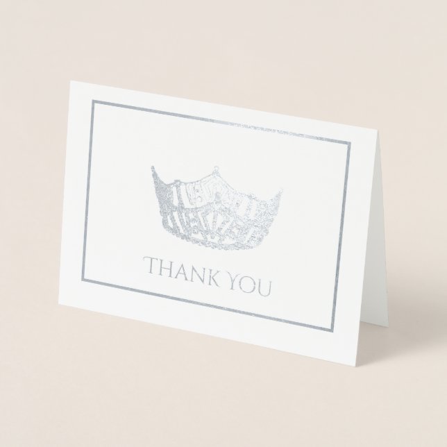 Miss America Stil Krona Folierat Kort (Framsida)